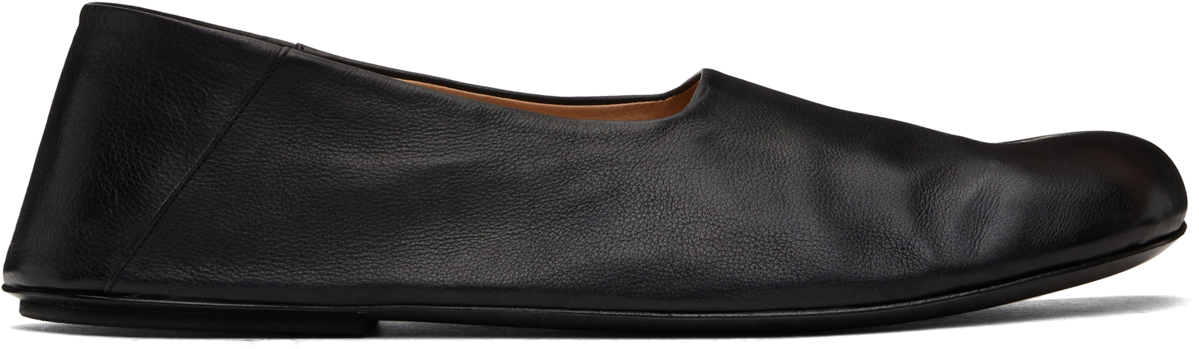 Black Passo Soft Smooth Leather Slippers by MARSELL
