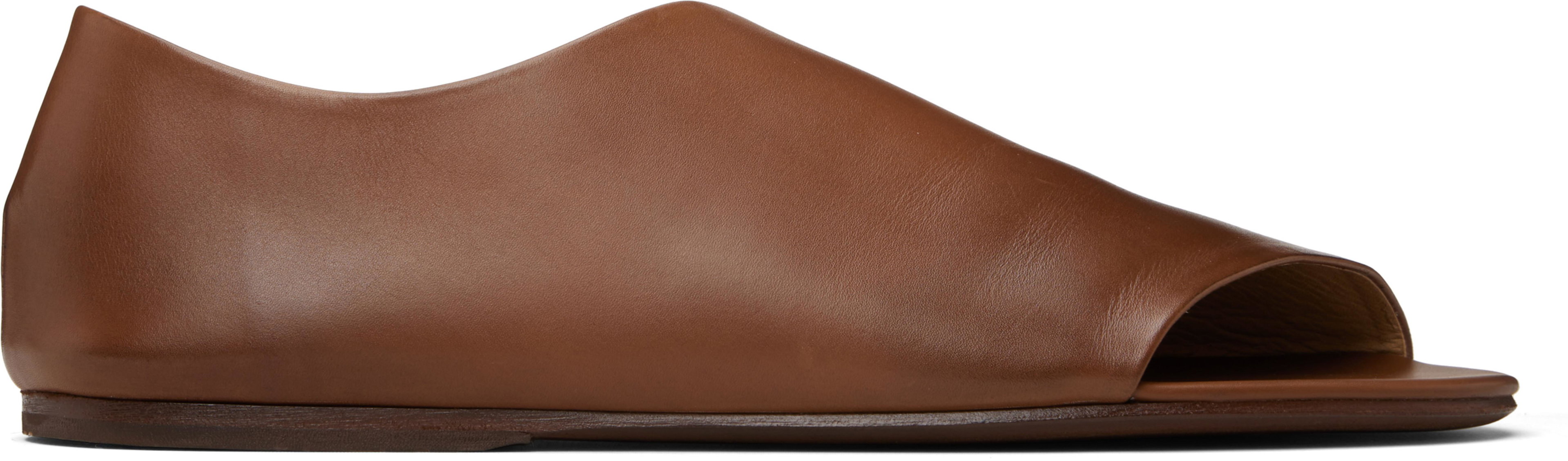 Brown Arsella Slip-on Sandals by MARSELL