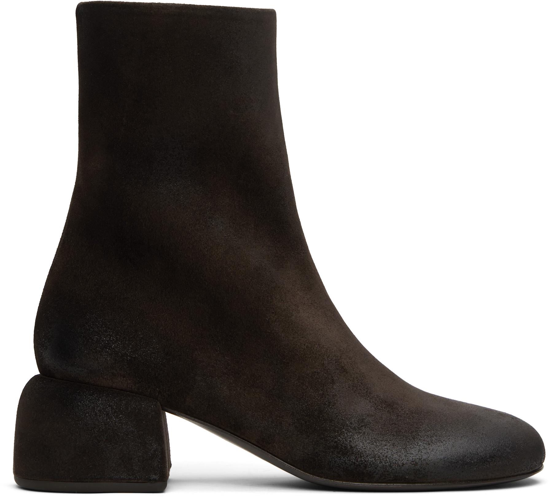 Brown Basata Suede Ankle Boots by MARSELL