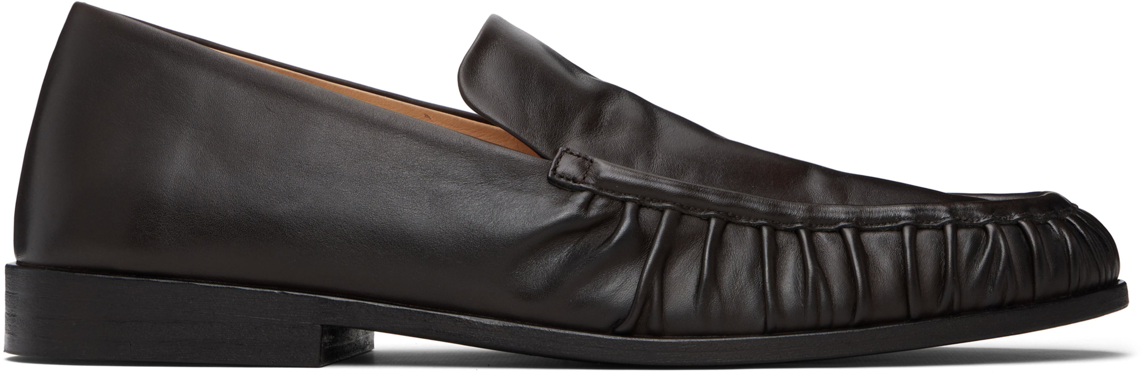 Brown Mocassino Leather Loafers by MARSELL