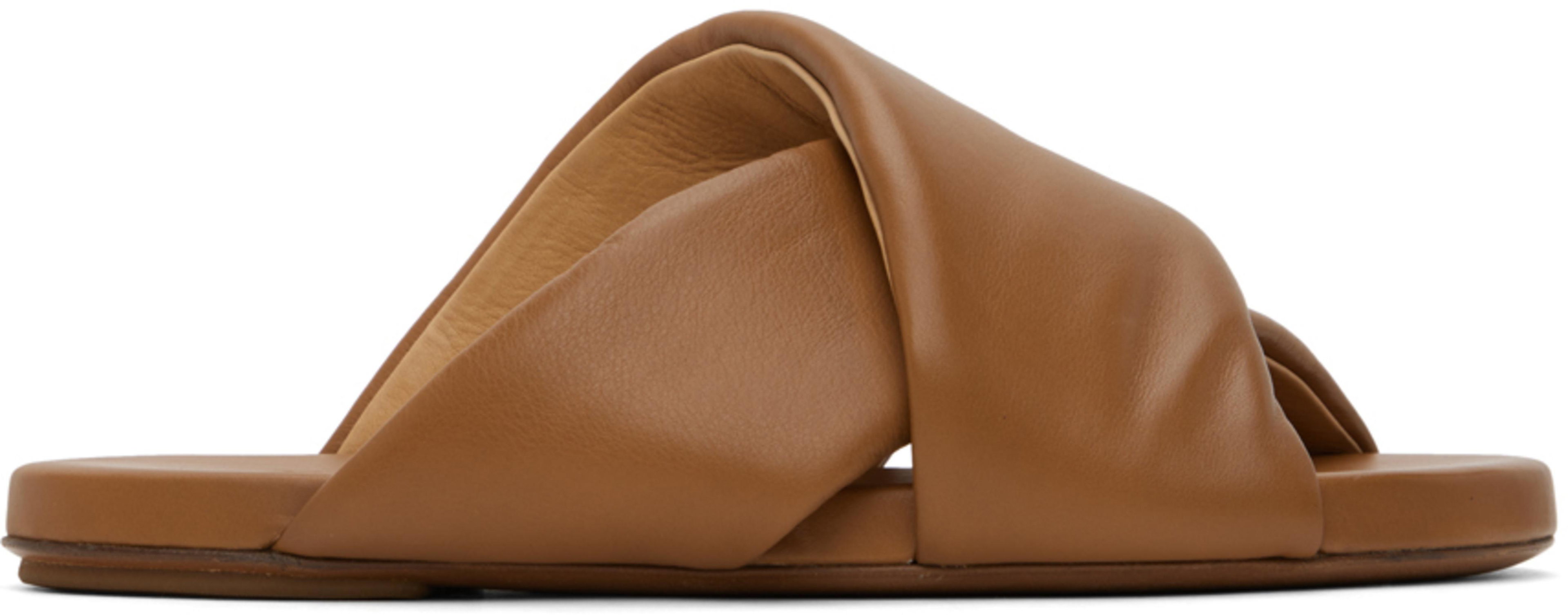 Brown Spanciata Sandals by MARSELL