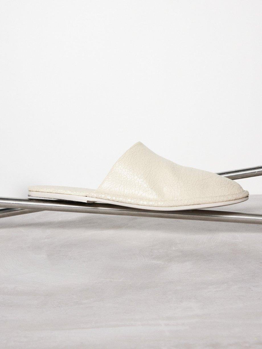 Filo cracked-leather slippers by MARSELL