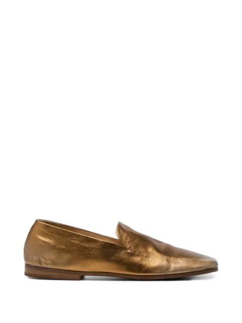 metallic square-toe loafers by MARSELL