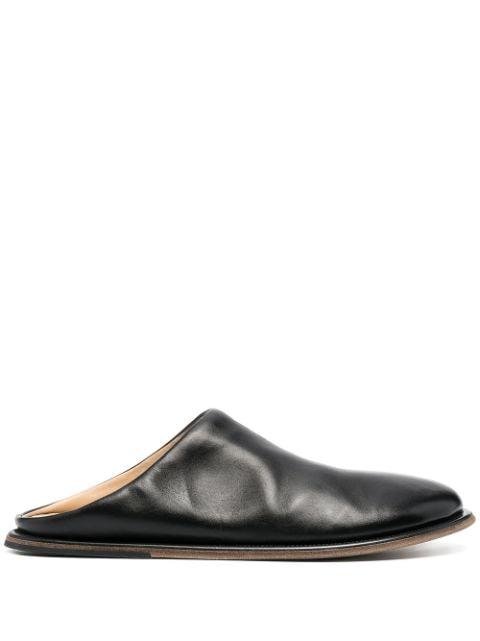 round-toe leather mules by MARSELL