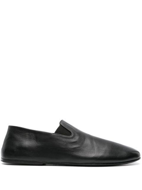 square-toe leather loafers by MARSELL