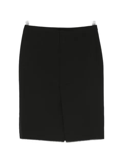 raw-edge slit mini skirt by MARSEM