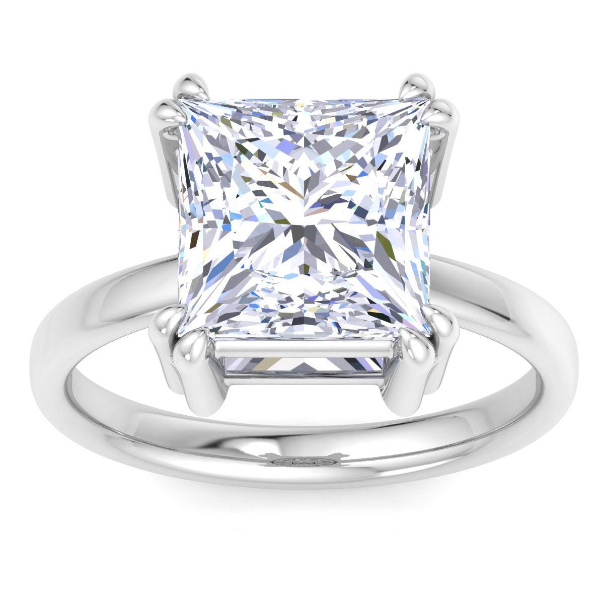Martha Stewart 5 Carat Princess Cut Lab Grown Diamond Solitaire Engagement Ring In Sterling Silver by MARTHA STEWART