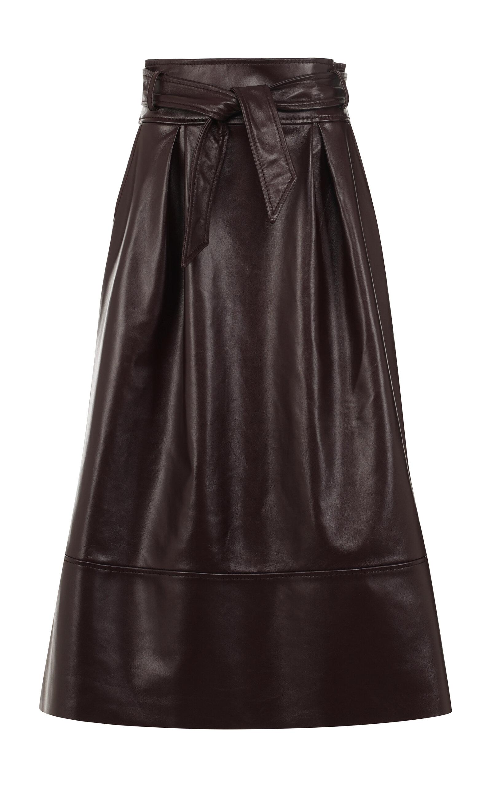 Martin Grant Leather A-line Midi Skirt - Moda Operandi by MARTIN GRANT