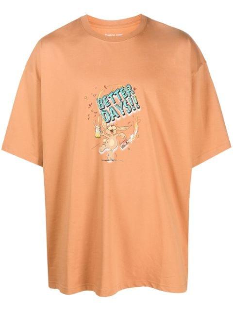 Better Days-print cotton T-shirt by MARTINE ROSE