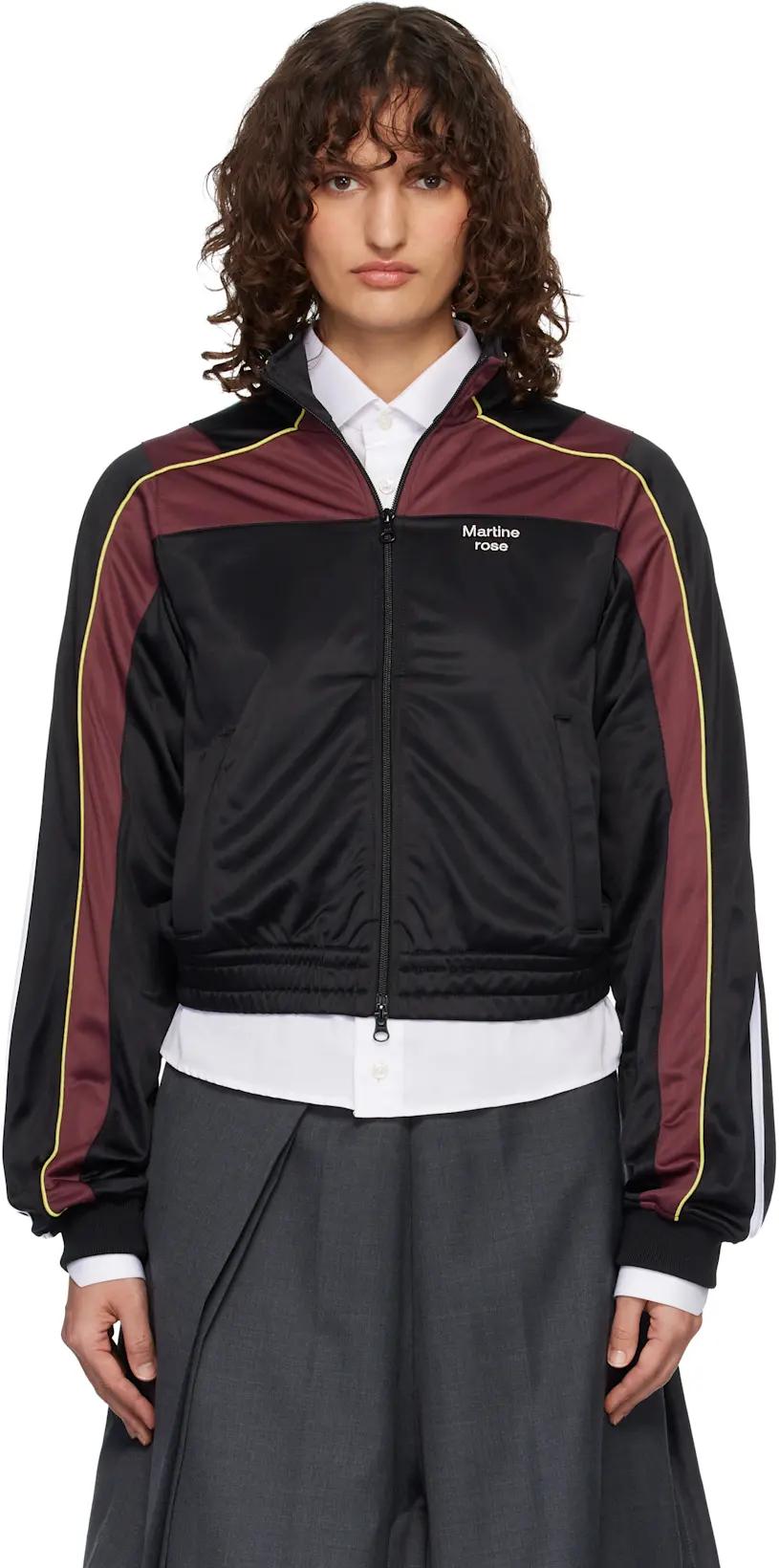 Black & Burgundy Shrunken Track Jacket by MARTINE ROSE
