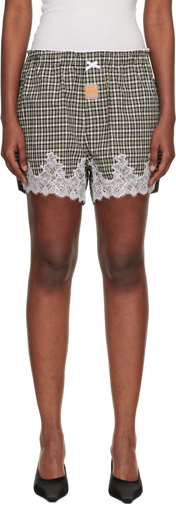 Black & Khaki French Knickers Shorts by MARTINE ROSE