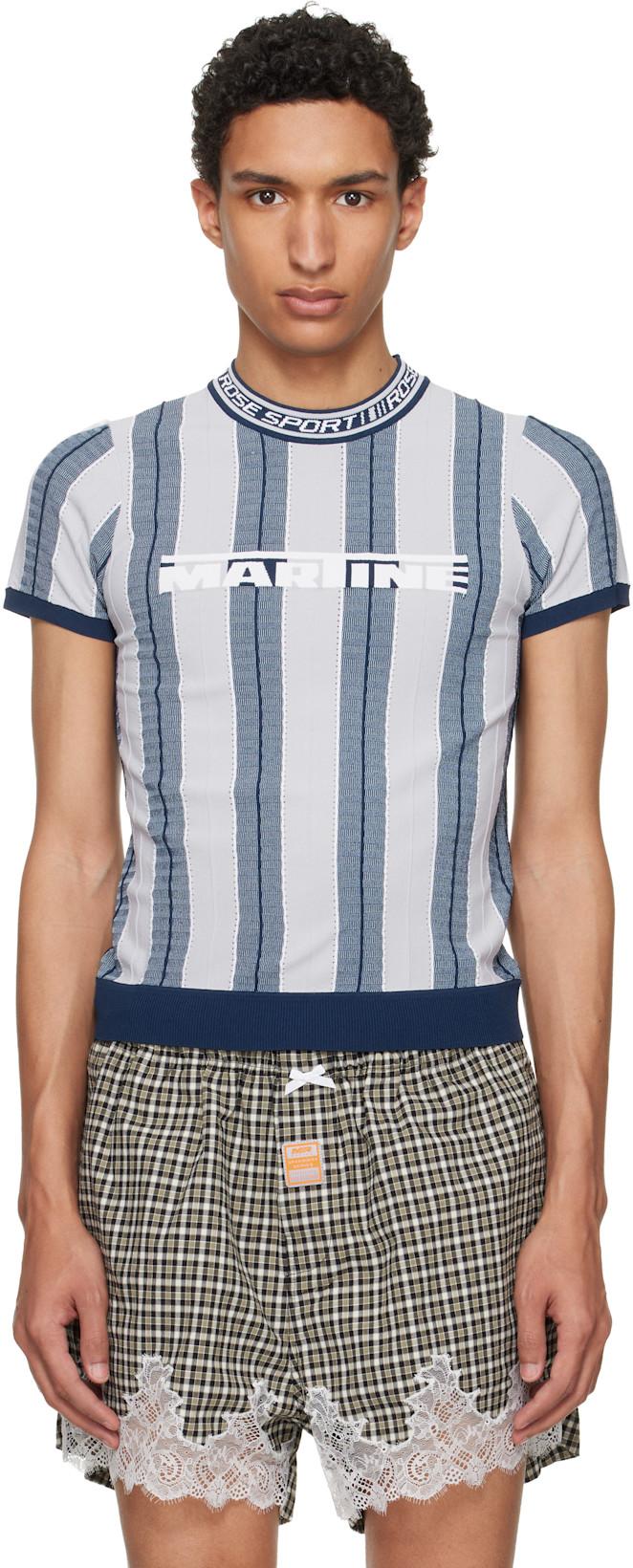 Blue Logo Tight T-shirt by MARTINE ROSE