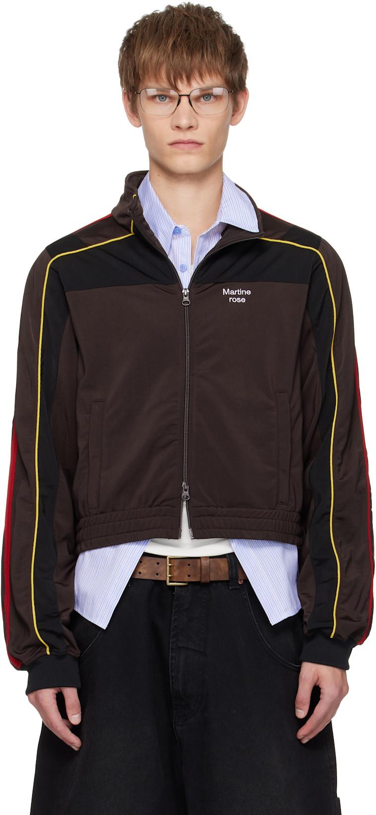 Brown Shrunken Track Jacket by MARTINE ROSE