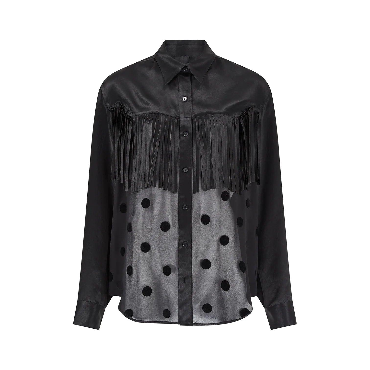 MARTINE ROSE - Fringe Shirt - (Black) by MARTINE ROSE