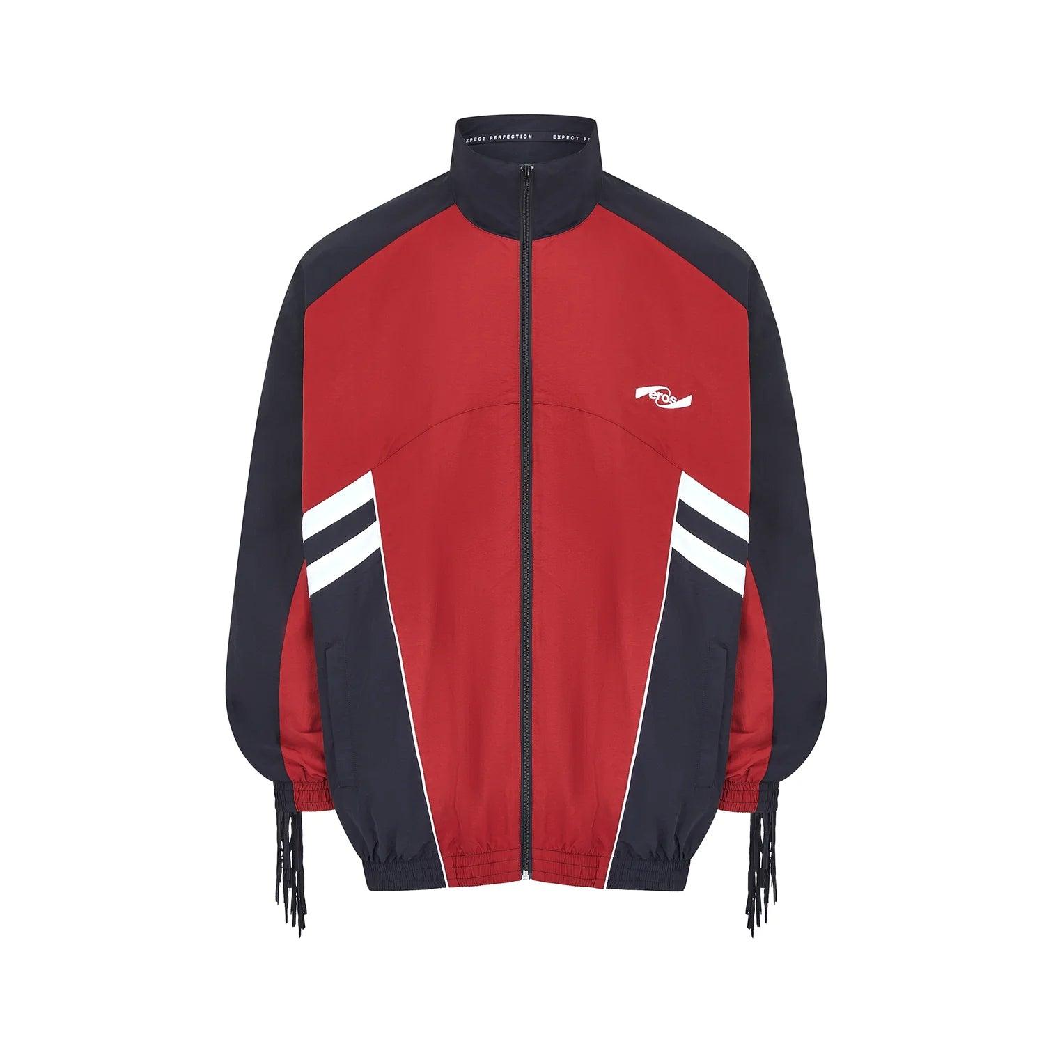 Martine Rose - Fringe Track Jacket - (Burgundy/Black/White) by MARTINE ROSE