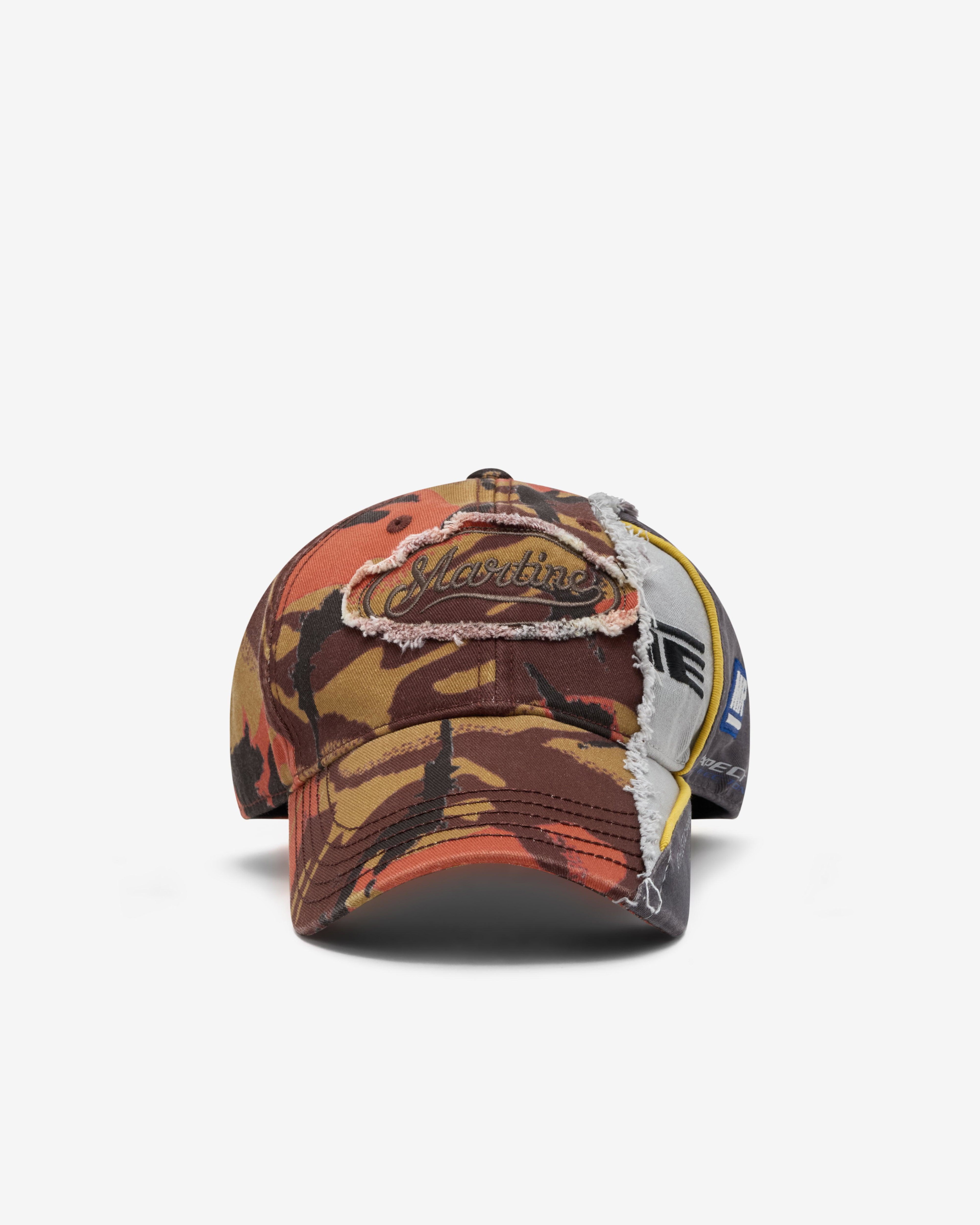 Martine Rose - Men's Collage Cap - (Orange/Grey) by MARTINE ROSE
