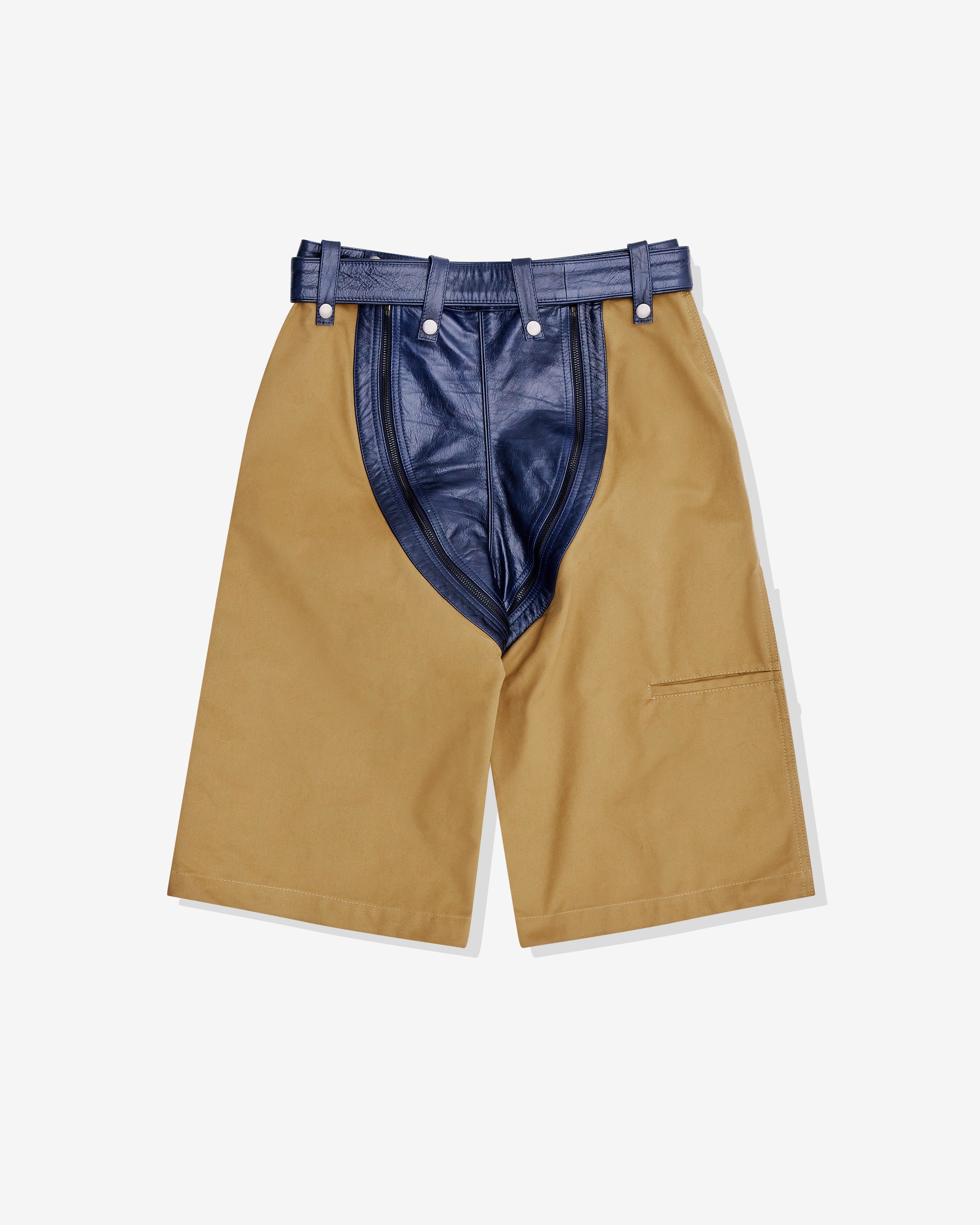 Martine Rose - Men’s Zip Chap Utility Short - (Blue/Yellow) by MARTINE ROSE