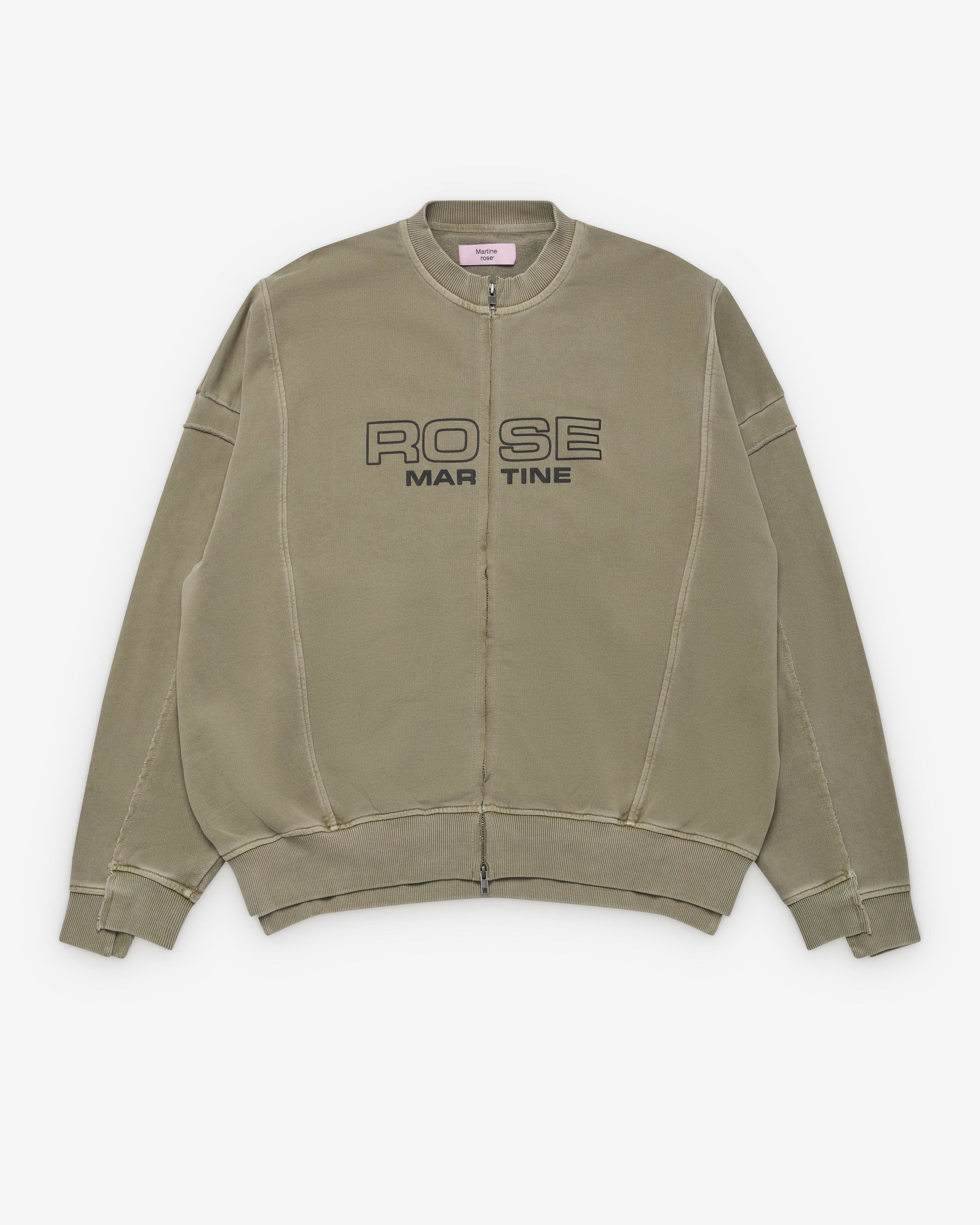 Martine Rose - Men's Zip Up Crew - (Sage Green) by MARTINE ROSE