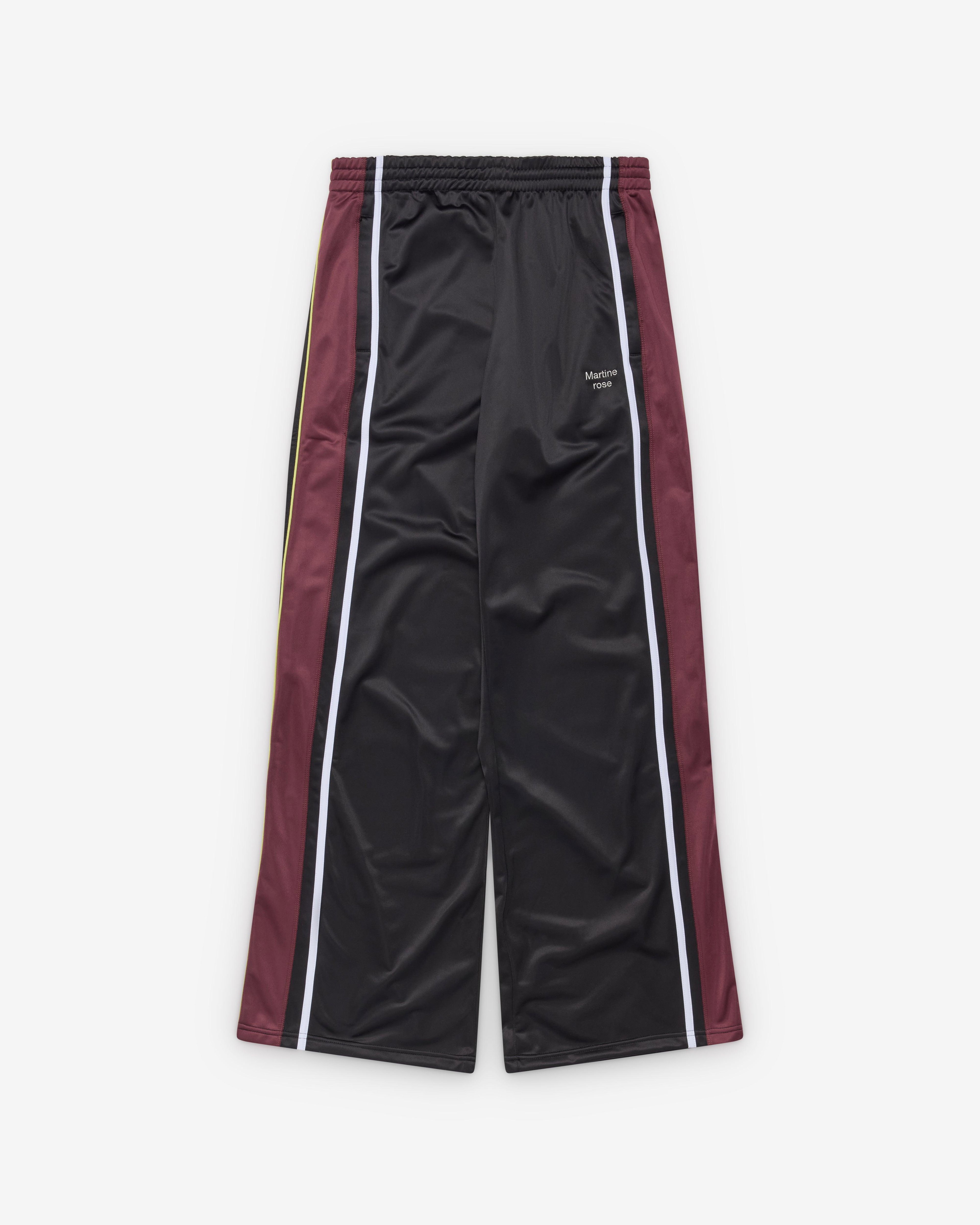 Martine Rose - Women's Wide Leg Trackpant - (Black/Burgundy) by MARTINE ROSE