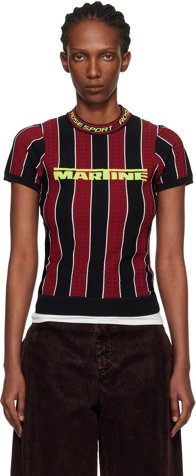 Red & Black Logo Tight T-shirt by MARTINE ROSE