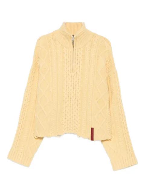 cable-knit half-zip sweater by MARTINE ROSE