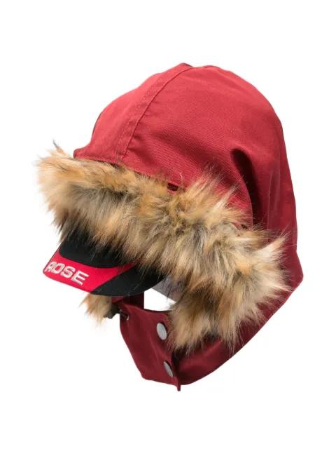 fur trim hat by MARTINE ROSE