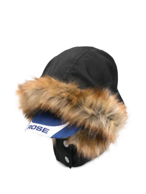 fur-trim hat by MARTINE ROSE