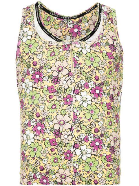 layered floral-print tank top by MARTINE ROSE
