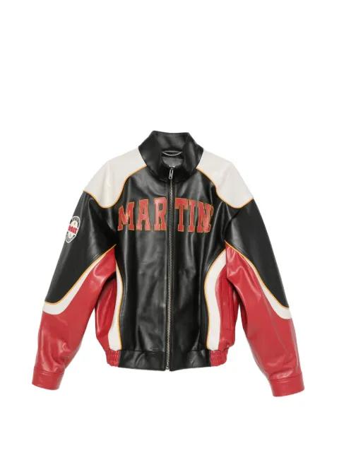 logo-patch leather jacket by MARTINE ROSE