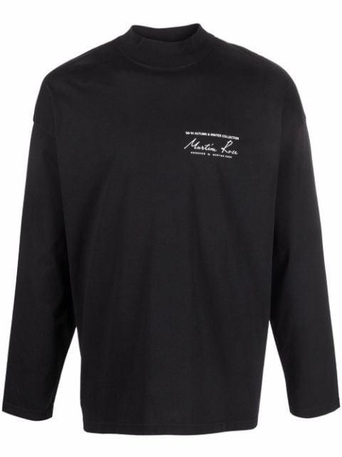 logo-print mock-neck T-shirt by MARTINE ROSE