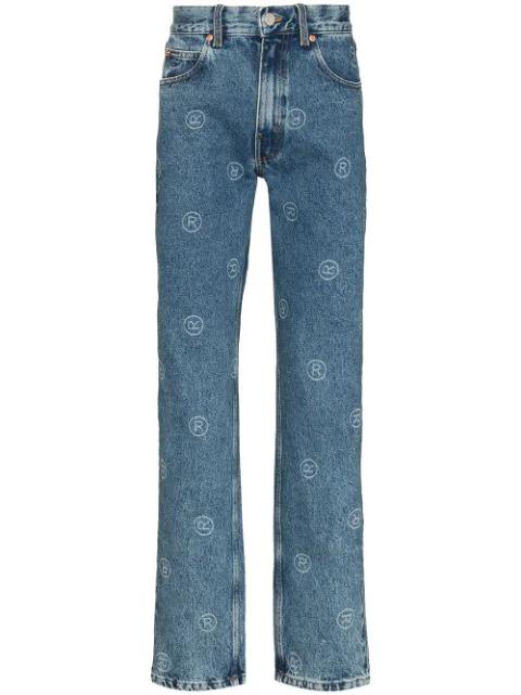 logo-print straight-leg jeans by MARTINE ROSE