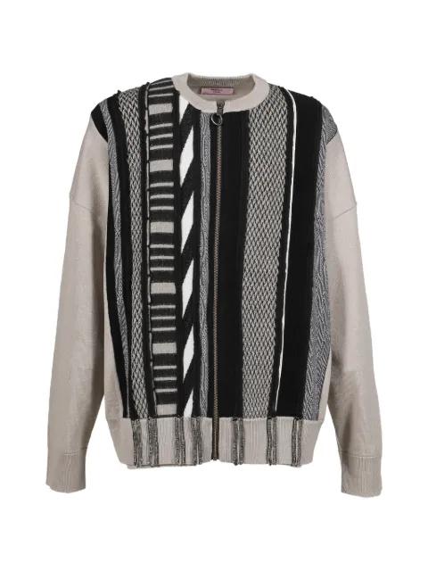 multi-stripe zip-up cardigan by MARTINE ROSE