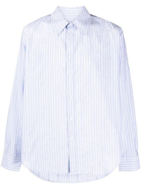 striped logo-print cotton shirt by MARTINE ROSE