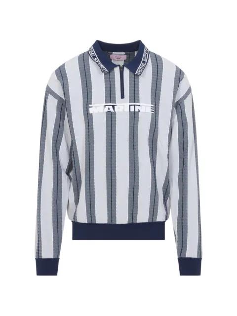 striped zip polo shirt by MARTINE ROSE