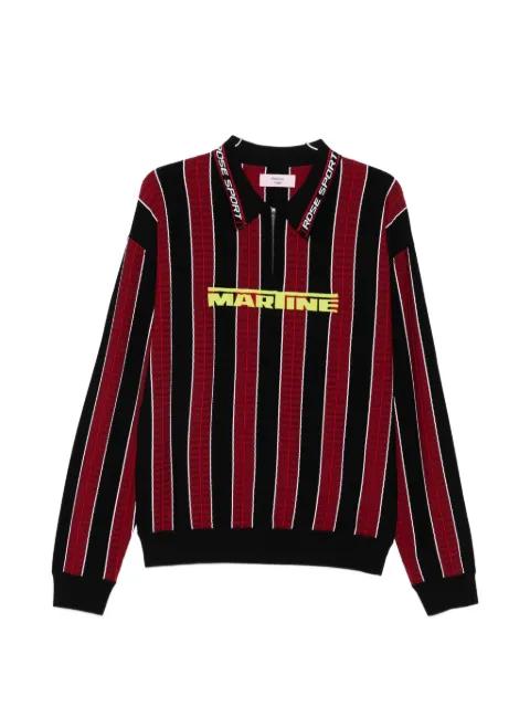 striped zip polo shirt by MARTINE ROSE