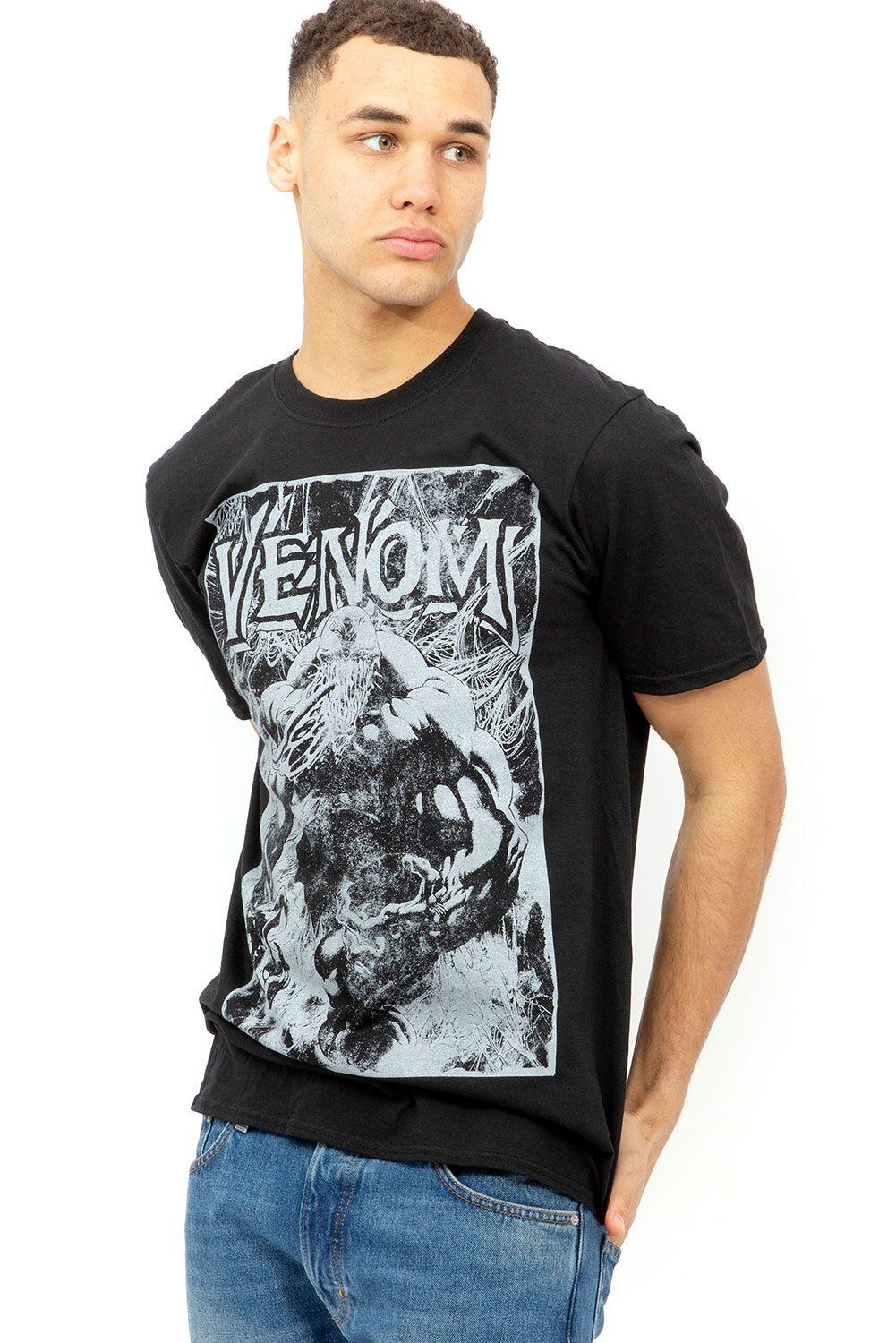 Venom Web Cotton Mens T-Shirt Black by MARVEL