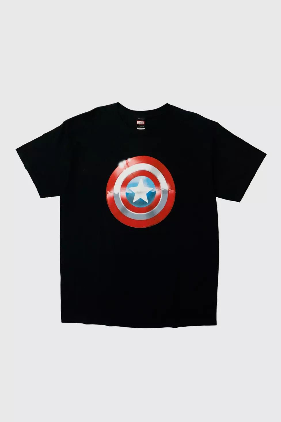 Vintage 2010 Marvel Mad Engine Captain America Shield Graphic T-Shirt by MARVEL