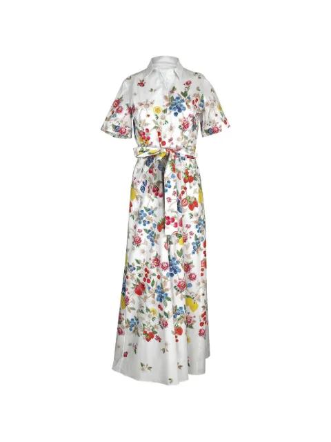 Como fruit-print belted maxi dress by MARY KATRANTZOU