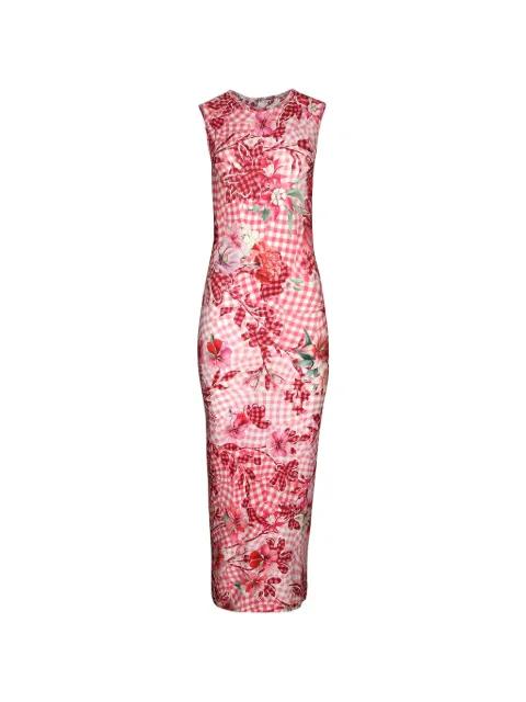 Dionne floral-print gingham midi dress by MARY KATRANTZOU