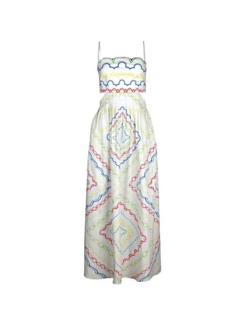 Finley geometric-print cutout midi dress by MARY KATRANTZOU