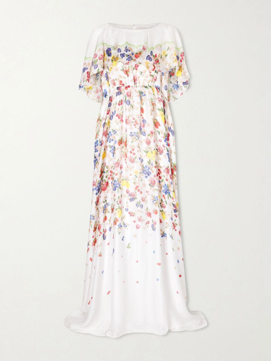 Floral-print chiffon maxi dress by MARY KATRANTZOU