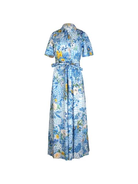 floral-print gingham maxi dress by MARY KATRANTZOU