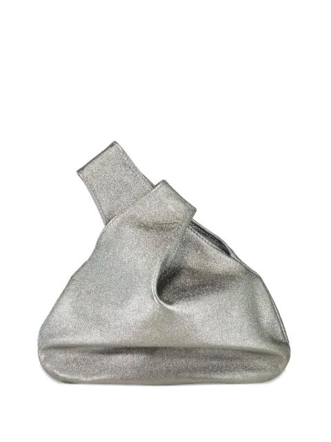 Nexus knotted metallic clutch by MARY SMALLWOOD