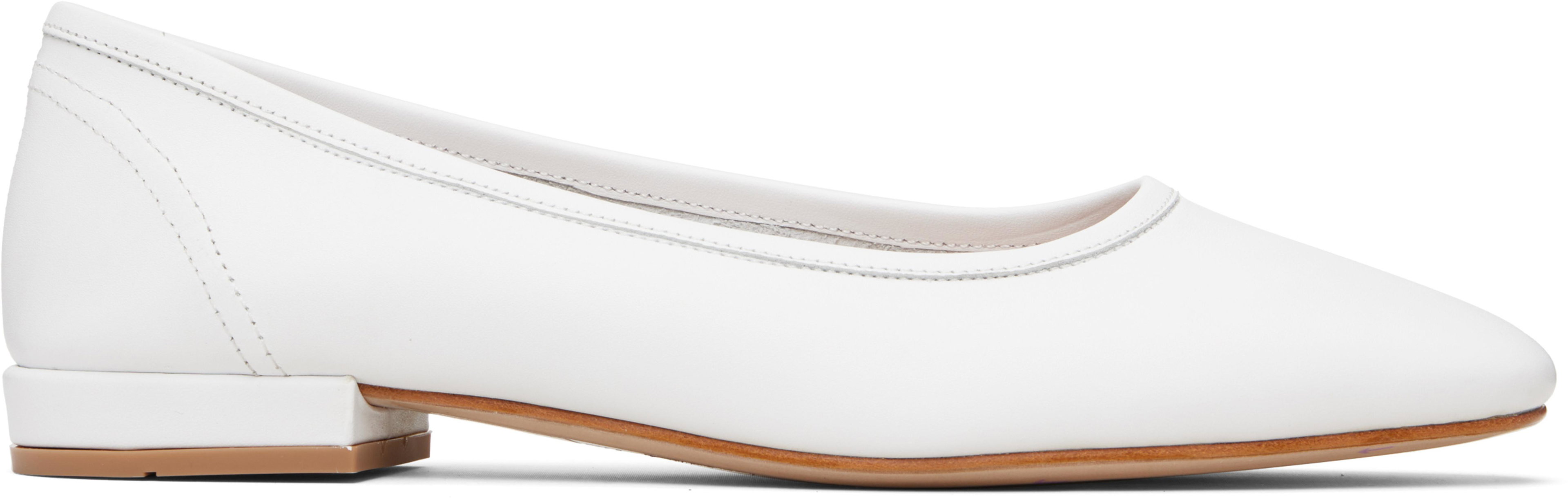 White Serafina Ballerina Flats by MARYAM NASSIR ZADEH