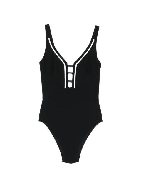 contrast-trim ladder-detail swimsuit by MARYAN MEHLHORN