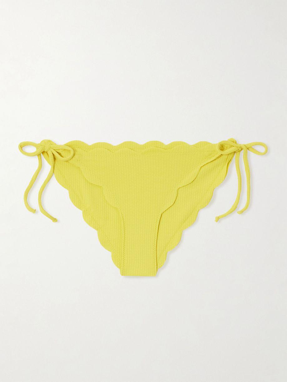 Mott reversible scalloped checked seersucker bikini briefs by MARYSIA
