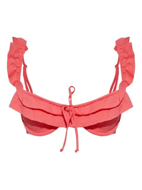 ruffled-trim bikini top by MARYSIA