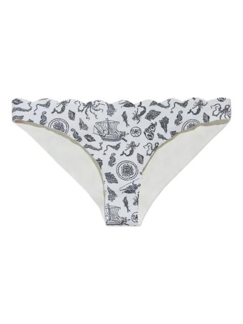 scalloped cameo-print bikini briefs by MARYSIA