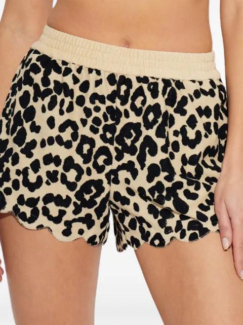 scalloped leopard print shorts by MARYSIA