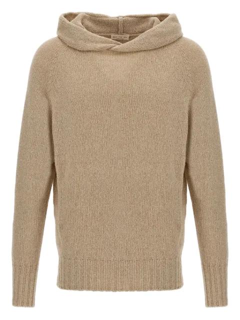 hoodied side-split sweater by MA'RY'YA